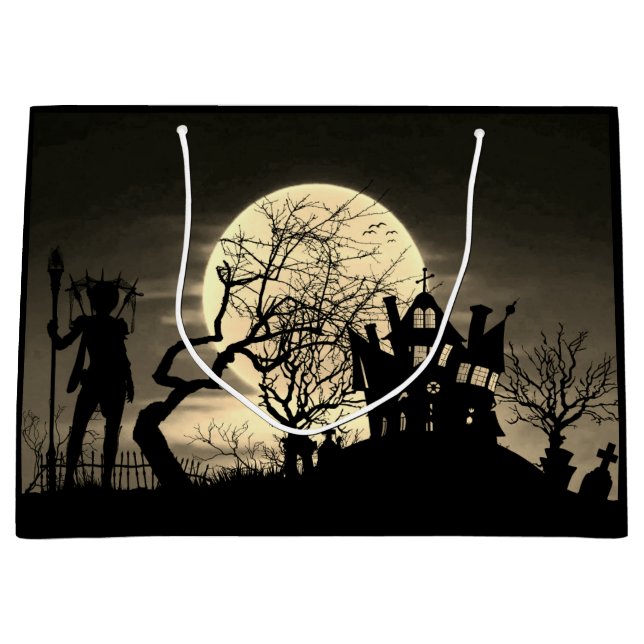 Spooky Full Moon Große Geschenktüte (Vorderseite)