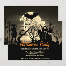 Spooky Full Moon Halloween-Party Einladung