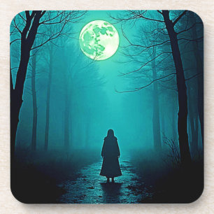 Spooky Full Moon Night Design Getränkeuntersetzer