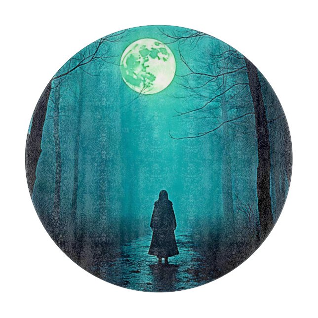 Spooky Full Moon Night Design Schneidebrett (Vorderseite)