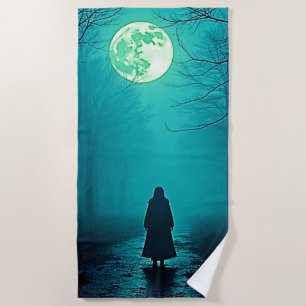 Spooky Full Moon Night Design Strandtuch