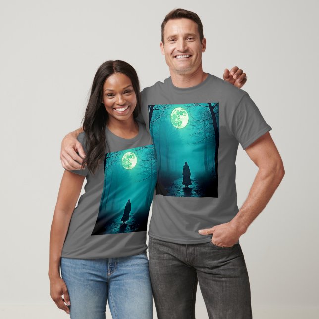 Spooky Full Moon Night Design T-Shirt (Unisex)