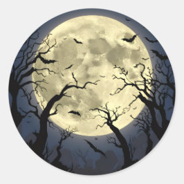 Spooky Full Moon Runder Aufkleber