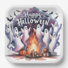 Spooky Fun Ghost Paper Plate Pappteller
