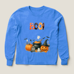 Spooky Fun Halloween BOO Kinder T-Shirt mit Geiste