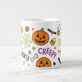 Spooky & Fun Pumpkin - farbenfrohe Halloween-Muste Jumbo-Tasse