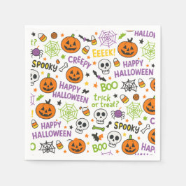 Spooky & Fun Pumpkin - farbenfrohe Halloween-Muste Serviette