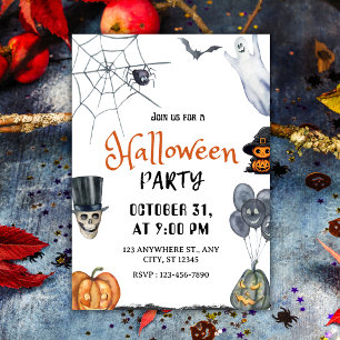 Spooky Fun Watercolor Halloween-Party Einladung