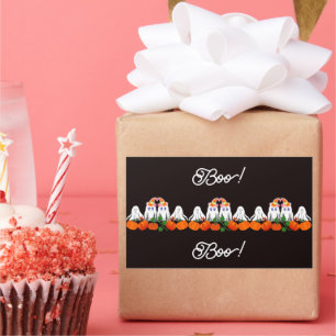 Spooky Funky Ghost Boo Halloween Pumpkin Patch Cof Rechteckiger Aufkleber