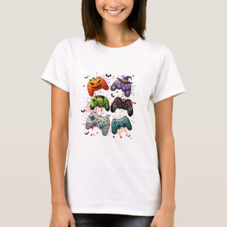 Spooky Gamer Girl Halloween T - Shirt