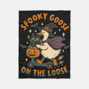 Spooky Gans auf der Lose Hexe Albern Gänsetier Fleecedecke