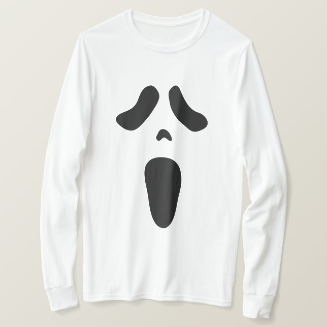 Spooky Geist Gesicht Halloween-Party Kostüm Shirt (Design vorne)