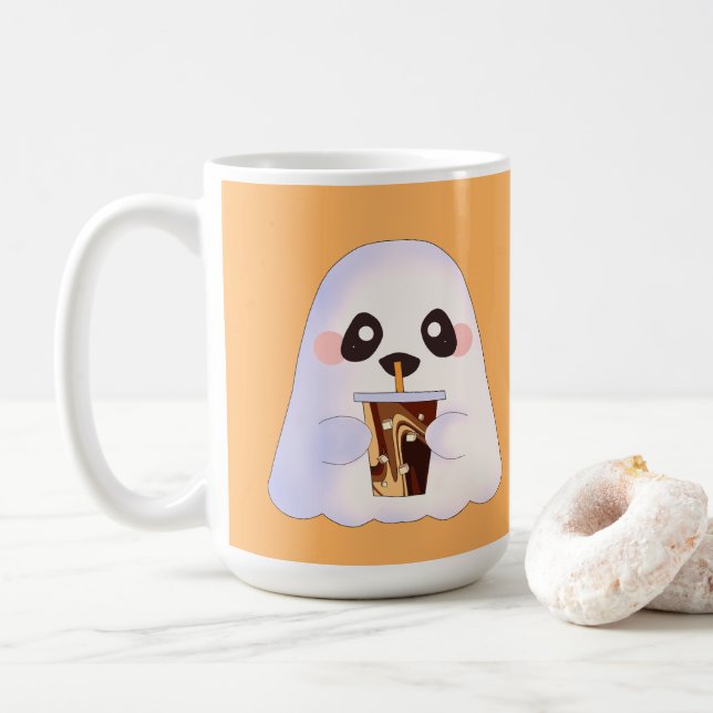 Spooky Geist mit Icchaffee Kaffeetasse (Mit Donut)
