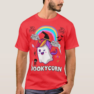 Spooky Geist Unicorn Halloween Frauen Mädchen Rege T-Shirt