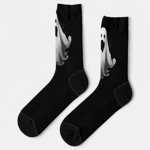 Spooky Geister auf schwarzen Socken