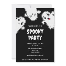 Spooky Geister Halloween-Party Schwarz-Weiß