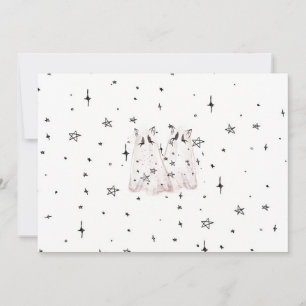 Spooky Ghost Cat Card "Punk Stars" Einladung