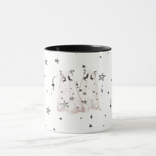 Spooky Ghost Cat Tasse "Punk Stars" (Zentrum)