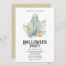 Spooky Ghost Costume Minze Halloween-Party Einladung