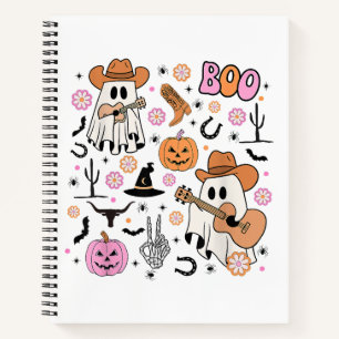 Spooky Ghost Cowboy Niedlich Halloween Boo Western Notizbuch