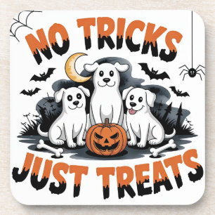 Spooky Ghost Dogs Niedliches Halloween-Hundedesi Getränkeuntersetzer
