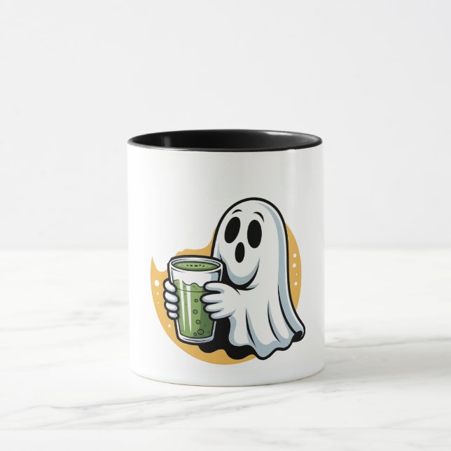 Spooky Ghost Drinks Matcha Halloween Tasse (Zentrum)