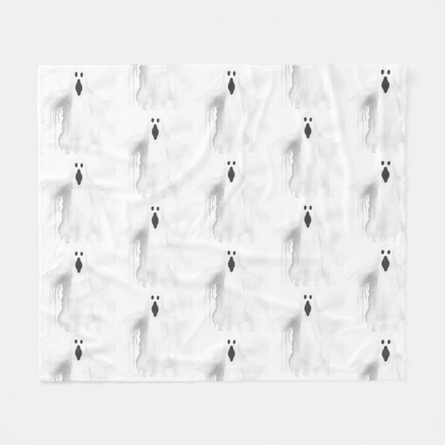 Spooky Ghost Fleecedecke (Vorderseite (Horizontal))