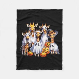 Spooky Ghost Giraffe Halloween Funny African Anima Fleecedecke