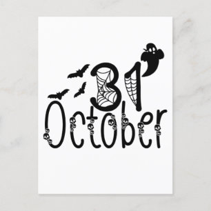 Spooky Ghost Halloween 31. Oktober Postkarte