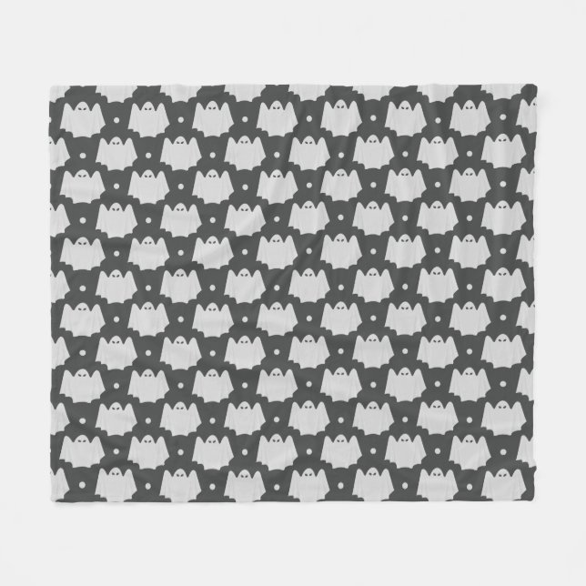 Spooky Ghost Halloween Fleecedecke (Vorderseite (Horizontal))