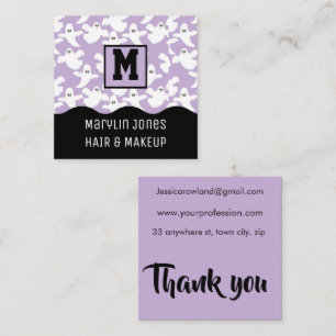 SPOOKY GHOST HALLOWEEN QUADRATISCHE VISITENKARTE