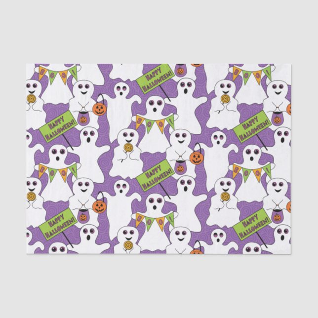 Spooky Ghost Halloween Seidenpapier (Vorderseite)