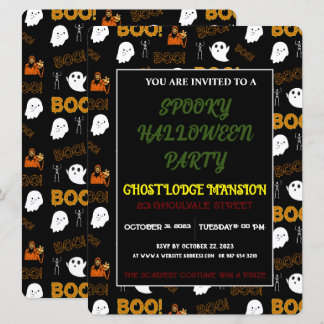 SPOOKY GHOST HAPPY HALLOWEEN PARTY EINLADUNG