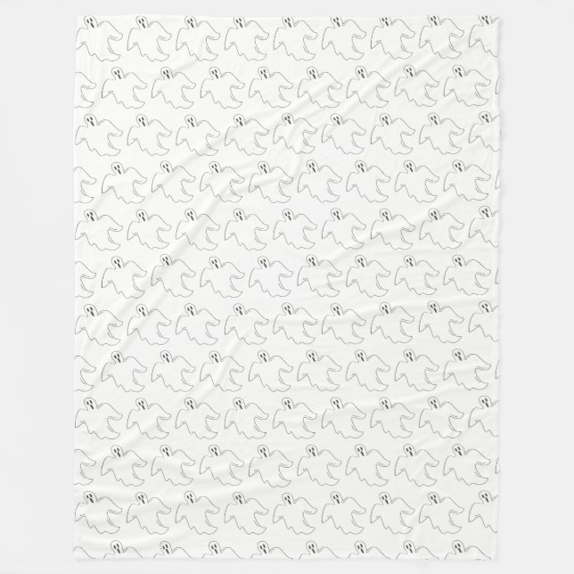 Spooky Ghost Happy Halloween Trick oder Treat Prin Fleecedecke (Vorderseite)