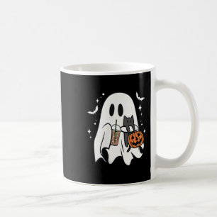 Spooky Ghost Holding Black Cat Halloween Eiskaffee Kaffeetasse