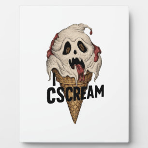 Spooky Ghost Ice Cream "I CSCREAM" Fotoplatte