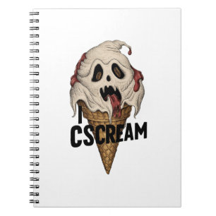 Spooky Ghost Ice Cream "I CSCREAM" Notizblock