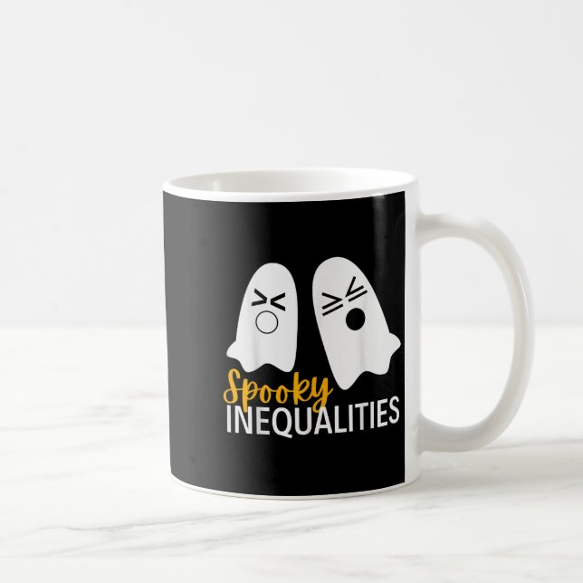 Spooky Ghost Inequalties Funny Halloween Math Tee Kaffeetasse (Rechts)