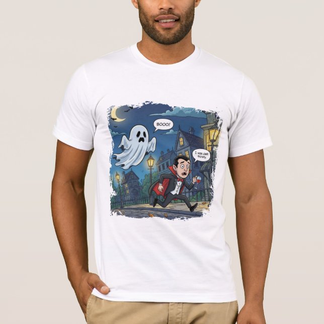 Spooky Ghost jagt Vampire Halloween-T - Shirt (Vorderseite)