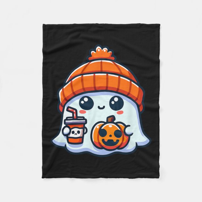 Spooky Ghost Mens Halloween Fleecedecke (Vorderseite)