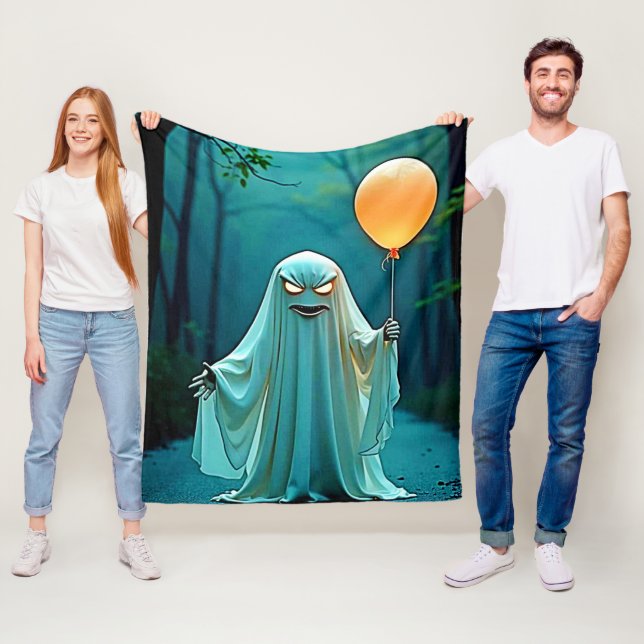 Spooky Ghost mit Eerie Balloon Fleecedecke (Beispiel)