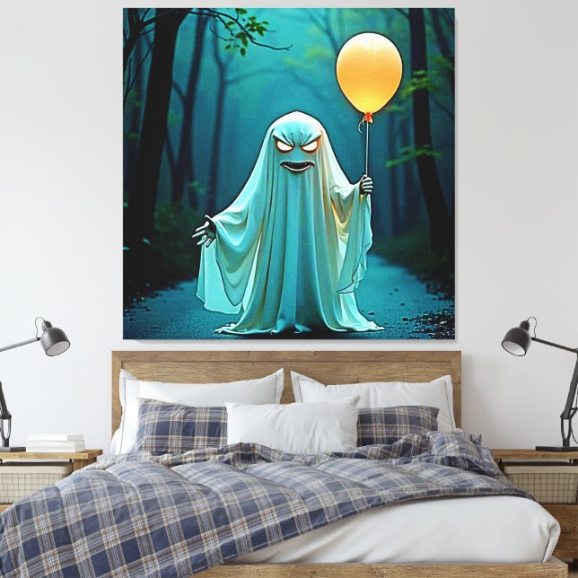 Spooky Ghost mit Eerie Balloon Leinwanddruck (Insitu (Schlafzimmer))