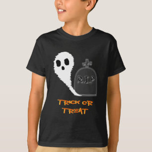 Spooky Ghost mit Grave Halloween Jungs T - Shirt