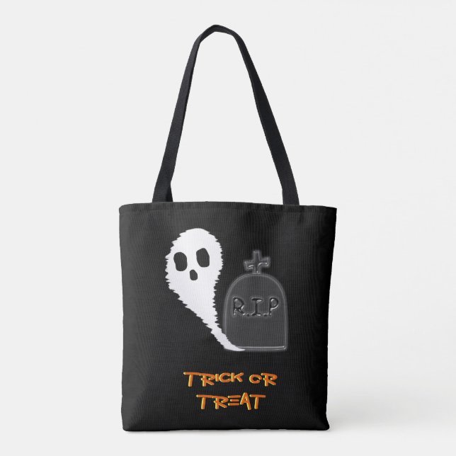 Spooky Ghost mit Grave Halloween Tasche (Rückseite)