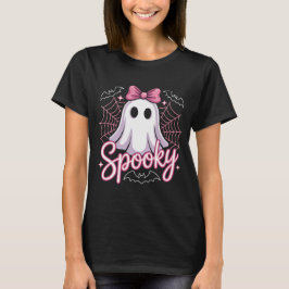 Spooky Ghost mit Pink Bow T - Shirt