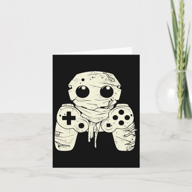 Spooky Ghost Mummy Gaming Controller Halloween Spi Karte (Vorderseite)