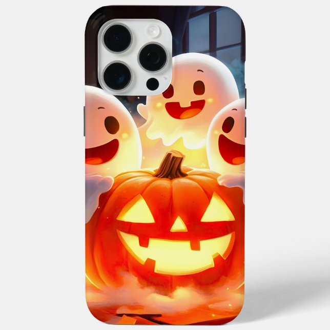 Spooky Ghost Pumpkin Party Glow Case-Mate iPhone Hülle (Rückseite)