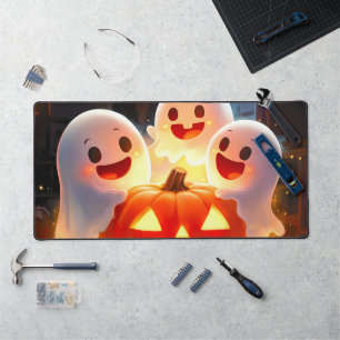 Spooky Ghost Pumpkin Party Glow Schreibtischunterlage