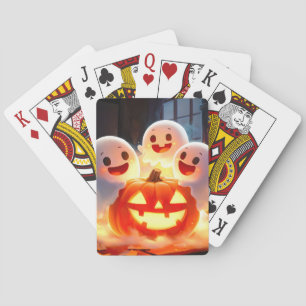 Spooky Ghost Pumpkin Party Glow Spielkarten