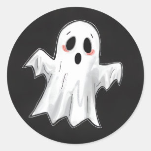 Spooky Ghost Runder Aufkleber